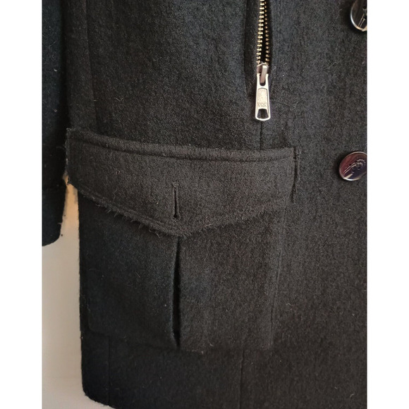 Joie Coat Womens Small Black Nori Double-Breasted Cozy Wool Blend Neutral Jacket - Picture 6 of 9